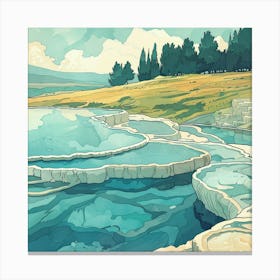 A Pamukkale In Turkey Lofi Illustration 1720349221 3 Canvas Print