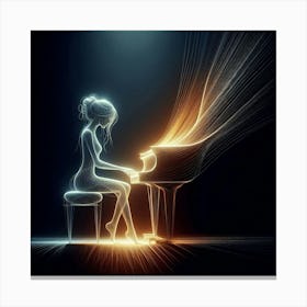 The pianist's silhouette 1 Canvas Print