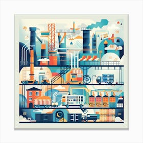 Factory Illustration Canvas Print