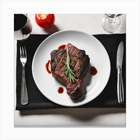 Steak On A Plate 4 Canvas Print