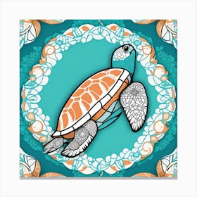 Turtle Coloring Page Canvas Print