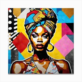 African Woman With Turban 6 Canvas Print