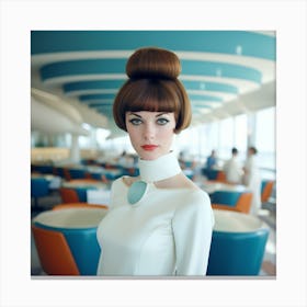 Blue Retro Mod 1960's Airport Lounge Series: #4 Canvas Print