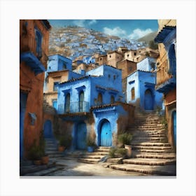 Blue City Of Chefchaouen 1 Canvas Print