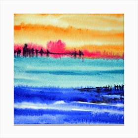 Sunset at Lake Canvas Print