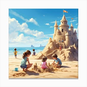 Sunny Day On The Beach Canvas Print