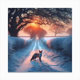 Fox In The Snow 2 Canvas Print