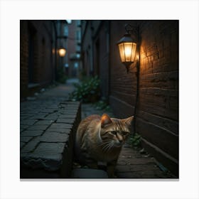 Cat In Alley 1 Canvas Print