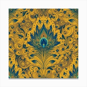 Peacock Feathers Wallpaper Canvas Print