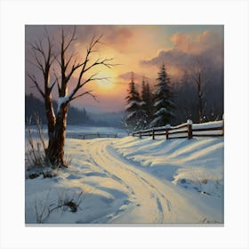 Winter Road 1 Canvas Print