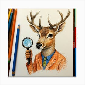 Detective Deer 2 Canvas Print