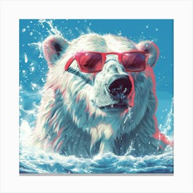 Polar Bear In Sunglasses 3 Canvas Print