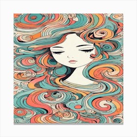 Girl With Curls Canvas Print