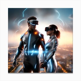 Futuristic Couple 60 Canvas Print