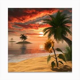 Sunset On The Beach 1 Canvas Print