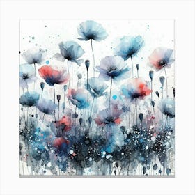 A Field Of Poppie Flowers Canvas Print