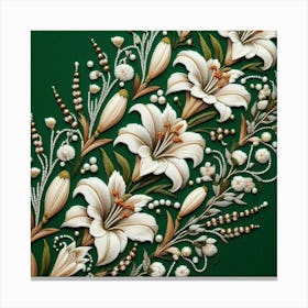 Green and white Canvas Print