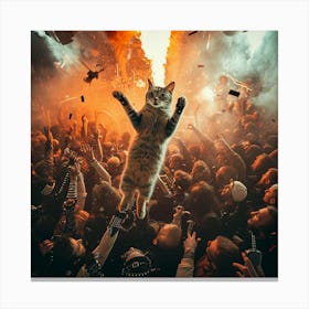 Cat In The Crowd 7 Canvas Print