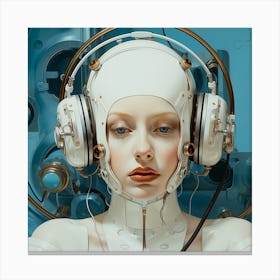 Futuristic Woman With Headphones 1 Canvas Print