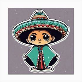 Mexican Pancho Sticker 2d Cute Fantasy Dreamy Vector Illustration 2d Flat Centered By Tim Bu (6) Canvas Print