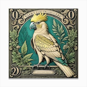 cuckatoo bird on banknote poster art print Canvas Print