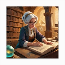 The Elderly Lady Librarian 022 Canvas Print