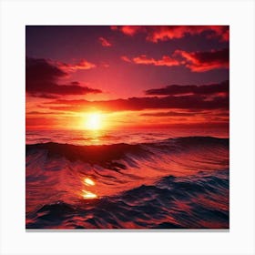 Sunset Over The Ocean 70 Canvas Print