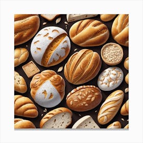 Seamless Pattern Of Bread 1 Canvas Print