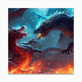 Dragons Fighting 3 Canvas Print