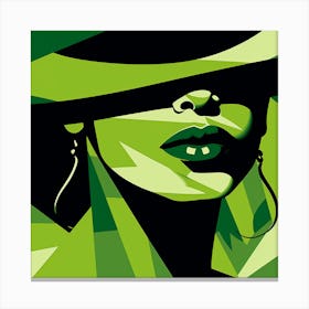 Woman In A Green Hat 2 Canvas Print