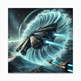 Cascade Sovereignty Scifi Aqua Bastion Shield 2 Canvas Print