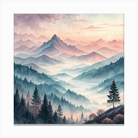 Sunrise In The Mountains Canvas Print