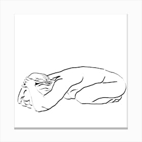 Egg Line Art Nude Canvas Print