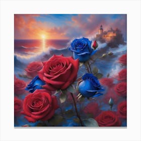 Roses At Sunset Canvas Print