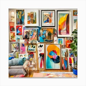 Room Full Of Paintings Canvas Print