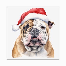 Santa Bulldog Canvas Print