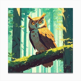 Owl In The Forest 50 Canvas Print