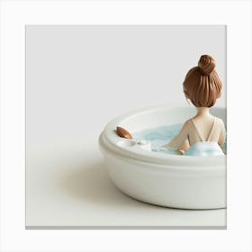 Girl In A Bathtub Canvas Print