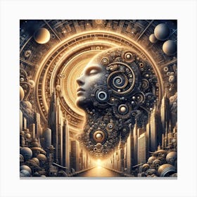 Futuristic Portrait Of A Woman Canvas Print