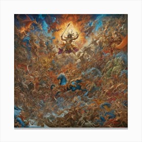 Battle Of The Gods paintings art print 2 Canvas Print