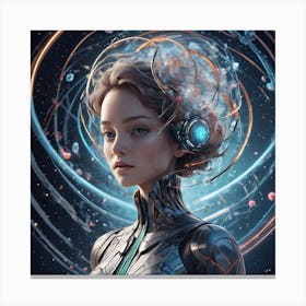 A Quantum Microcosmic World Adorned With Futuristic Geometric Forms Canvas Print