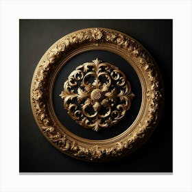 ornate golden decorative element with intricate flourishes and flourishes, perfect for adding a touch of luxury to any room Canvas Print