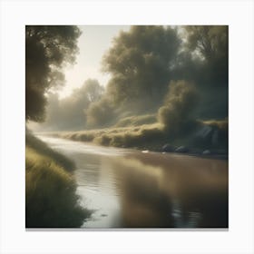 Sunrise By The River Canvas Print