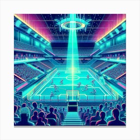 8-bit futuristic sports stadium 2 Canvas Print