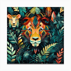 Lion In The Jungle 11 Canvas Print