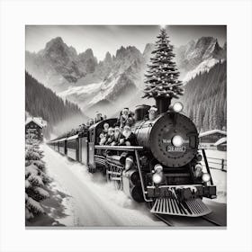 Santa'S Train Canvas Print