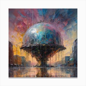 Oil Paint of Glass Globe building Canvas Print