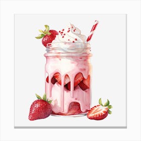 Strawberry Milkshake 9 Canvas Print
