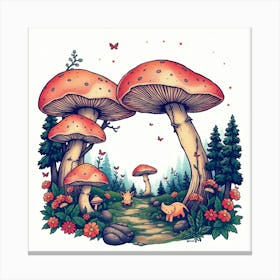 Mushroom Forest 10 Canvas Print