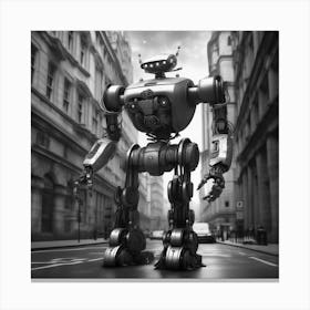 Robot In The City 107 Canvas Print